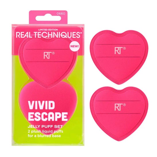 Real Techniques Vivid Escape Jelly Puff Set Éponge Maquillage 2 Unités