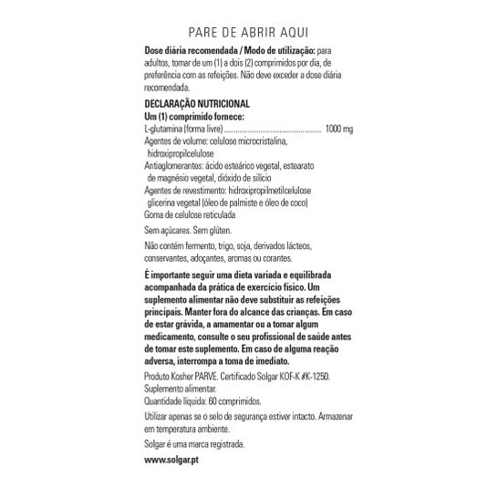 Solgar L-Glutamine 1000 mg 60 comprimés