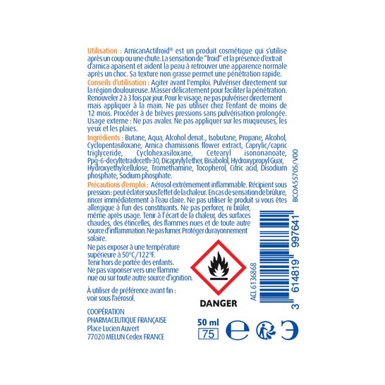 Arnican Actifroid Gel Froid Spray 50ml