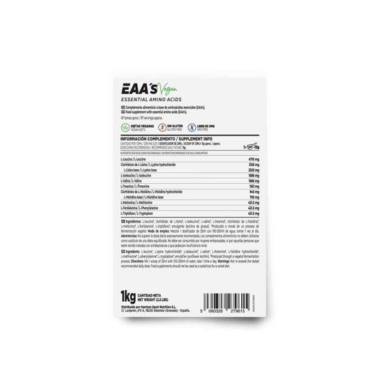 HSN Aminoácidos Esenciales EAA's en Polvo Sin Sabor 1kg