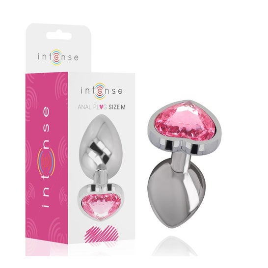 Intense Anal Plug Coeur Cristal Rose Taille M 1ut