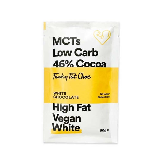 Funky Fat Foods Chocolate Blanc Céto Biologique 50g