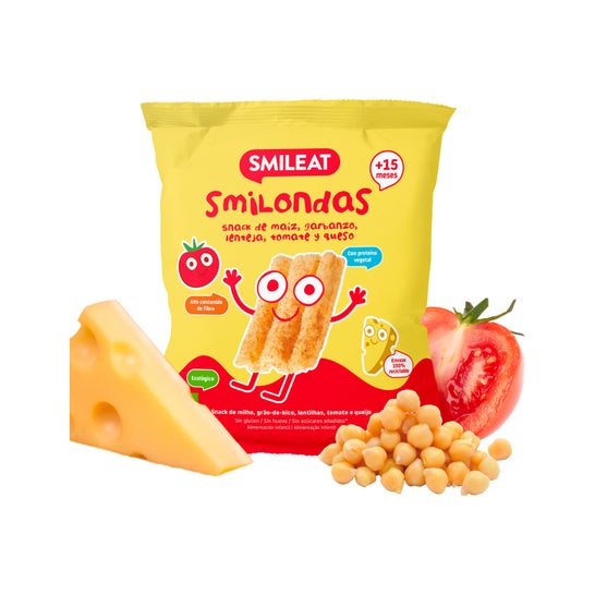 Smileat Smilondas Snack Ecológico de Tomate y Queso 25g