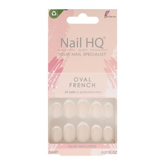 Nail HQ Oval French Nails 24uts