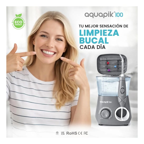 Aquapik100® Irrigateur Dentaire 600 ml 10 Niveaux Gris 1 ud