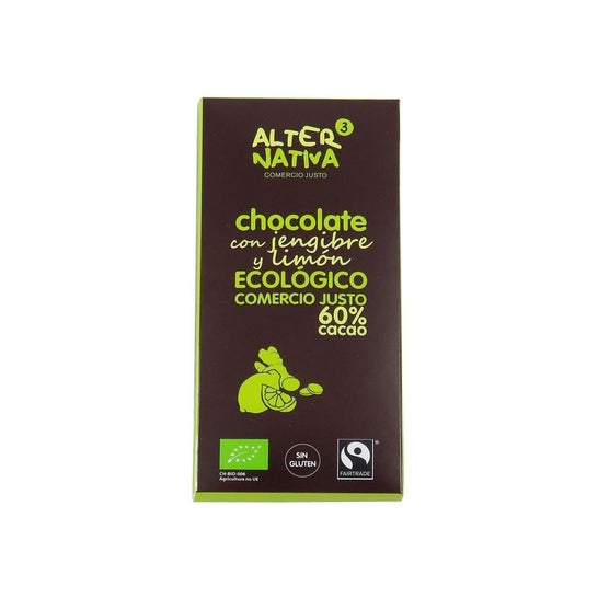 Alternativa3 Choco 60% Cacao Gingembre 80g