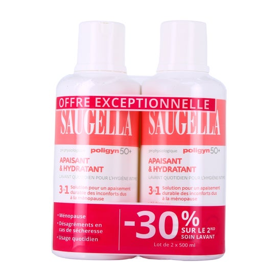 Saugella Poligyn 50+ Soin Lavant Intime 2 x 500 ml
