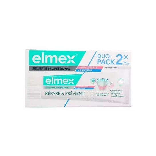 Elmex Sensitive Professional Répare & Prévient Soin Gencives + Blancheur 2 x 75 ml
