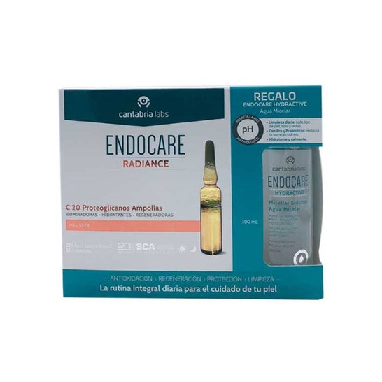 Endocare Radiance peau sèche 30X2ml+Agua Micelar 100ml