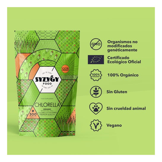 Syzygy Food Chlorella certifiée biologique 300comp