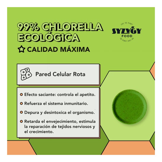 Syzygy Food Chlorella certifiée biologique 300comp
