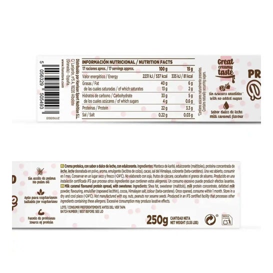 HSN Crema Proteica de Dulce de Leche 250g