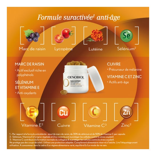 Oenobiol Sun Expert Préparateur Solaire Anti-Âge 30 Capsules
