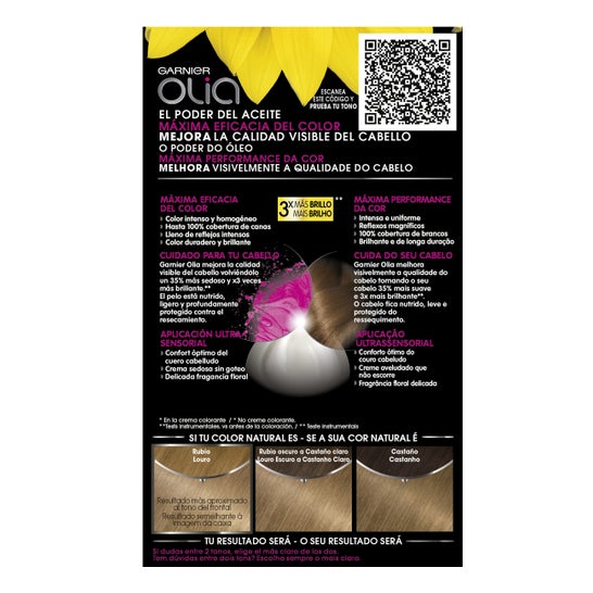Garnier Olia Permanent Hair Color N°7.13 Cinnamon Blonde 4 pièces