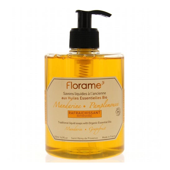 Florame Savon Liquide Mandarine Pamplemousse Pompe 500ml