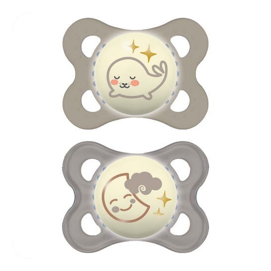 Mam Baby Pacifier Original Nuit Silicone +0M 2uds