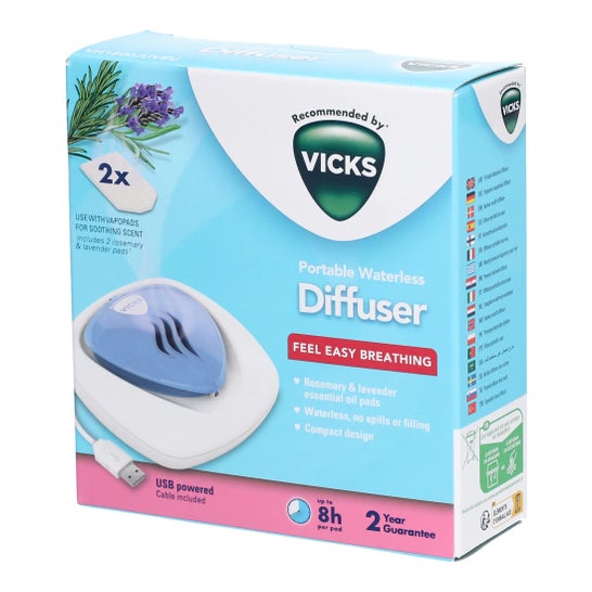 Vicks Diffuseur USB Essence Lavande et Romarin + 2 Recharges