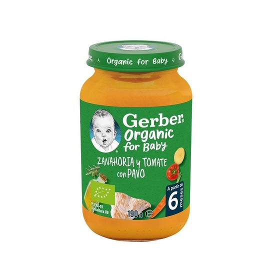 Gerber Bio Carotte Tomate Dinde 190g