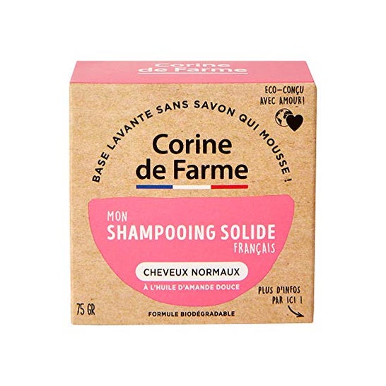 Corine De Farme Shampooing solide aux amandes pour cheveux normaux 75gr