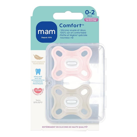 Mam Comfort Sucette Silicone 0-2 mois 2 unités