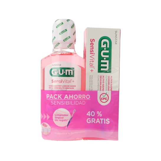 Gum Pack Sensivital+ Bain de Bouche 300ml + Dentifrice 75ml