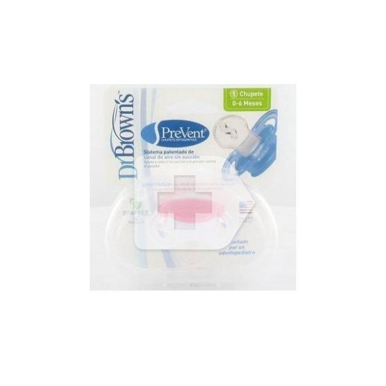 Tétine en silicone rose Dr Brown's Prevent 1å stade rose 1 pc