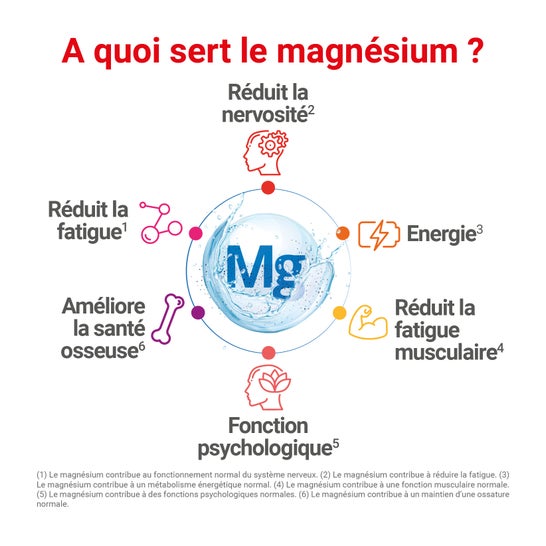 Mag 2 Magnésium + Vitamine B6 Framboise 45 gommes