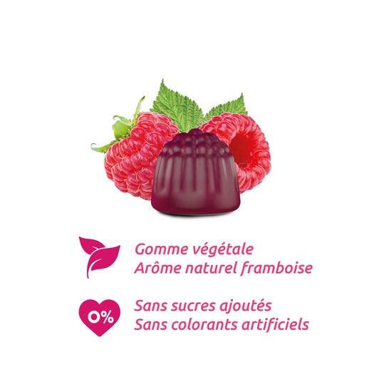 Mag 2 Magnésium + Vitamine B6 Framboise 45 gommes