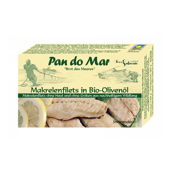 Pan Do Mar Filets de Maquereau Huile d'Olive Bio Boîte 120g