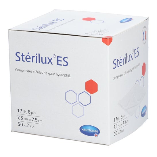 Stérilux Es Compresa Estéril Gasa 7,5x7,5cm 2x50uds