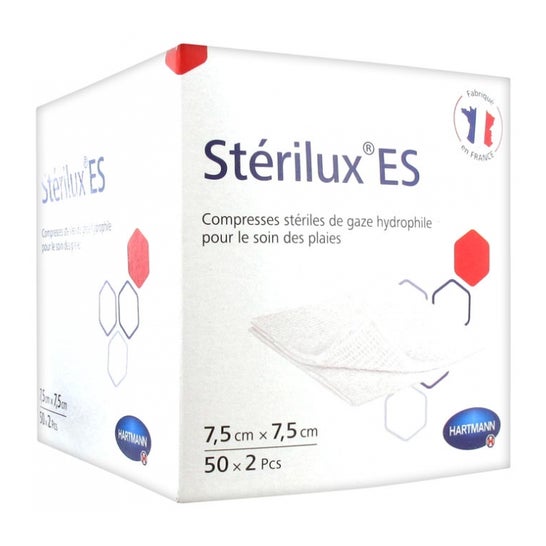 Stérilux Es Compresa Estéril Gasa 7,5x7,5cm 2x50uds