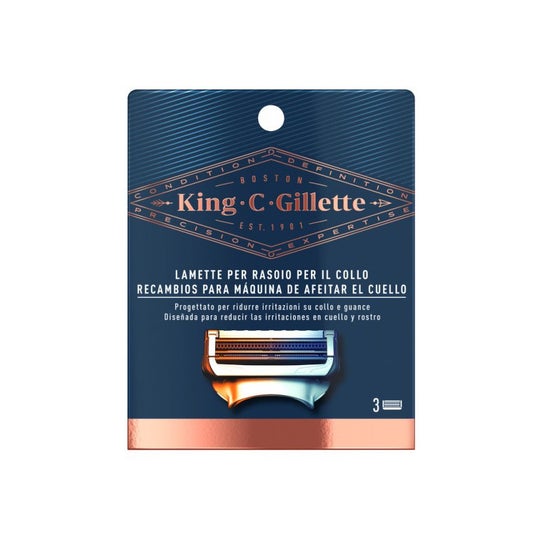 Gillette King Neck Razor Blades Refill 3uts