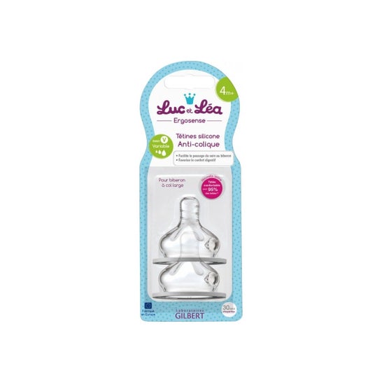 Luc Et Léa Ergosense Tétines Silicone Anti-Colique 4m+ 2 Unités
