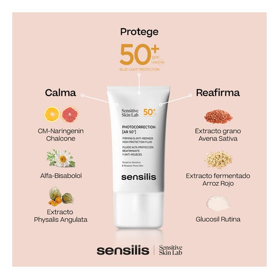 Sensilis Photocorrection [AR 50+] Fluide Raffermissant et Anti-Rougeurs SPF50+ 40ml