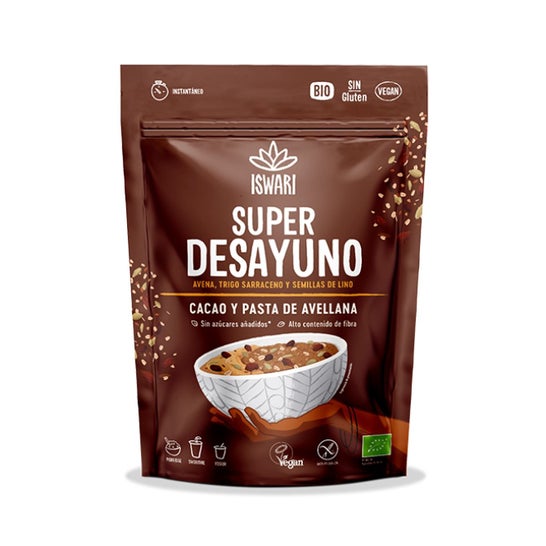 Iswari Super Petit-Déjeuner Cacao Noisettes Sans Gluten Eco 360g