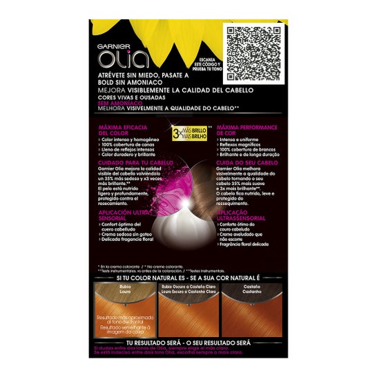 Garnier Olia Bold Coloração Permanente 7.40 Cobrizo Intenso