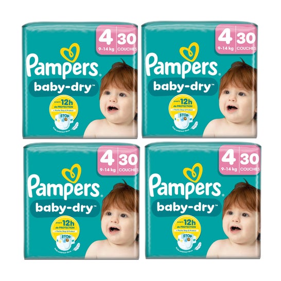 Pampers Baby-Dry Couches Taille 4 9-14k g 4x30 uts