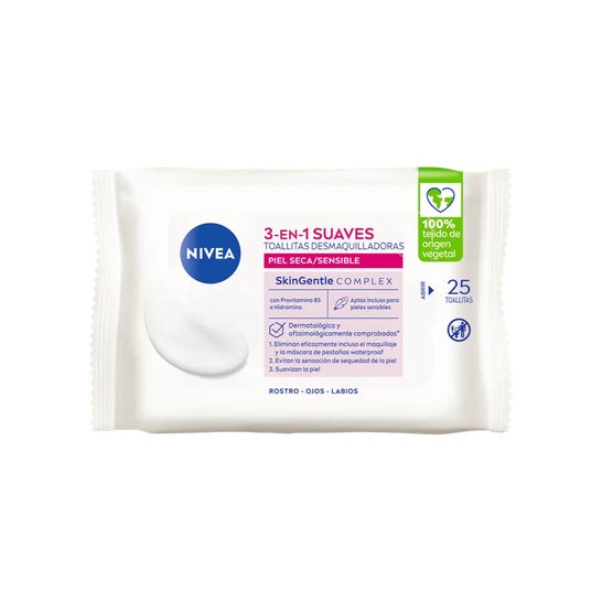 Nivea Lingettes Démaquillantes Douces 3 en 1 25uts