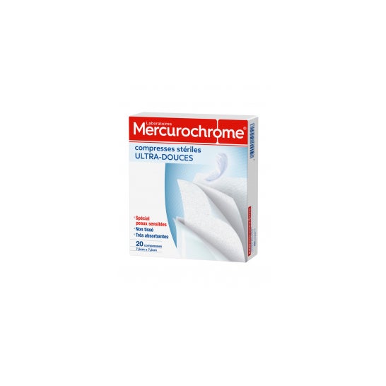 Mercurochrome Compresses Stériles Ultra-Douces 20 Unités