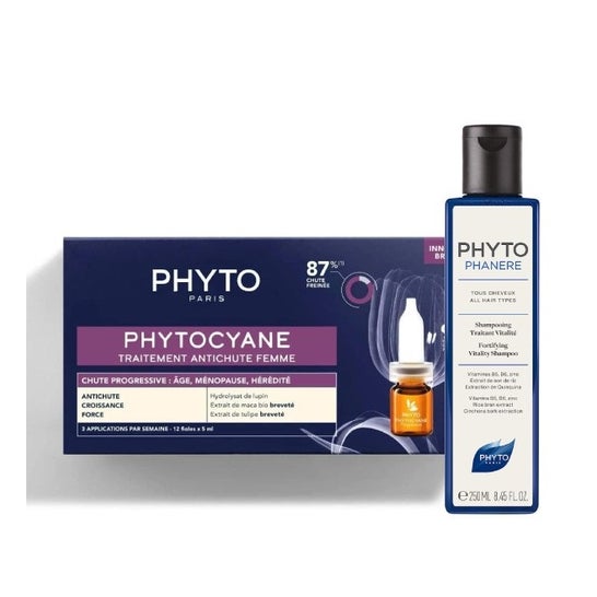 Phytocyane Kit Progressive Antichute Woman 12uts + Shampoo 250ml