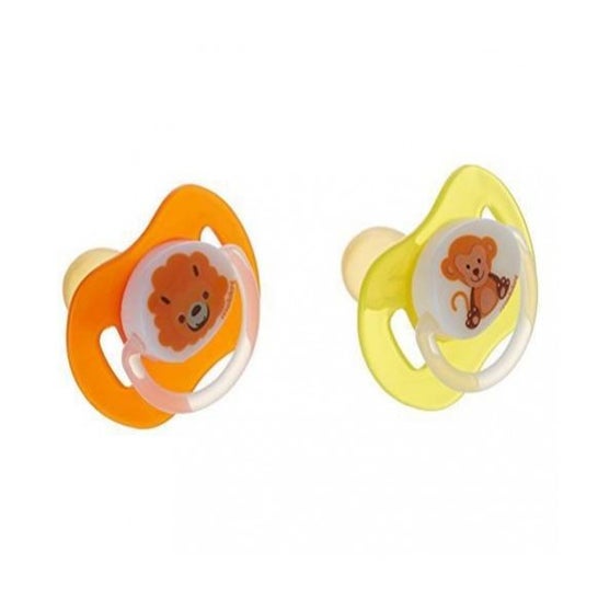 Mebby Set Sucette Silicone +6m Animal Design 2uts