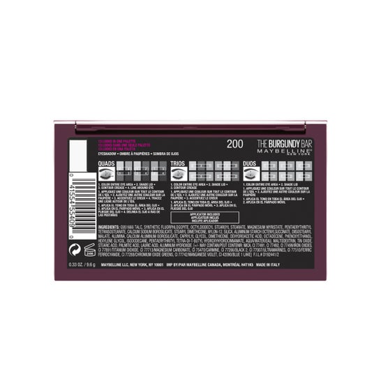 Loreal The Burgundy Ombre à paupières à paupières Burgundy Palette 4