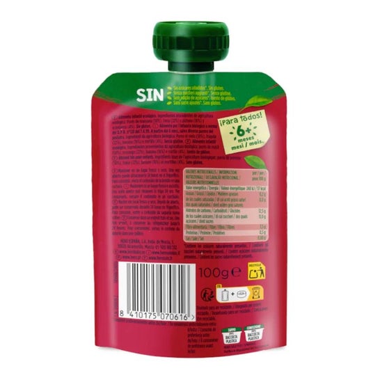Hero Baby Solo Manzana Plátano Fresa Arándanos Bio 100g Hero Baby Solo Manzana Plátano Fresa Arándanos Bio 100g