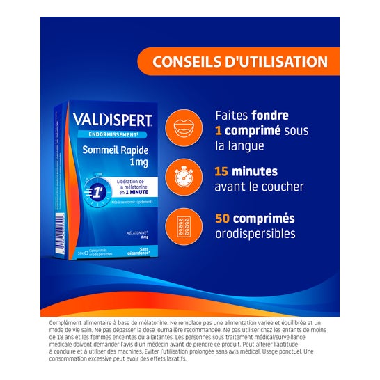 Valdispert Sommeil Rapide 1mg 50 Comprimés
