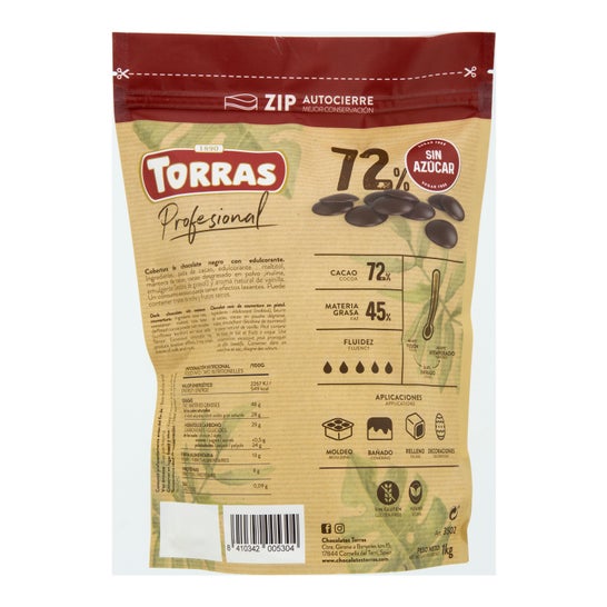 Chocolat Torras 70% cacao enrobage 1kg
