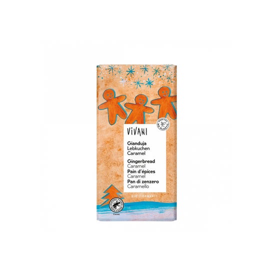 Vivani Chocolat Gianduja Biscuit Gingembre et Caramel Bio 100g