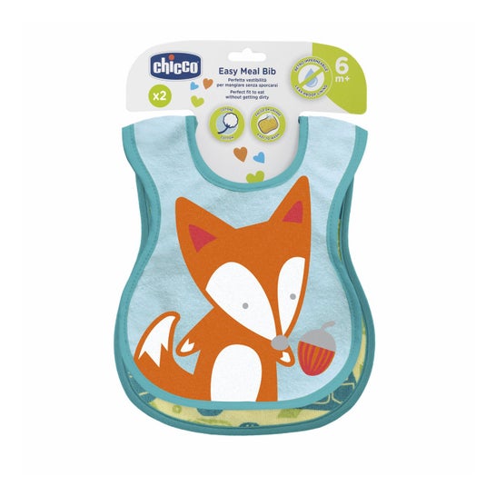 Chicco Set Bavoirs Coton Neutre 6M+ 2uts