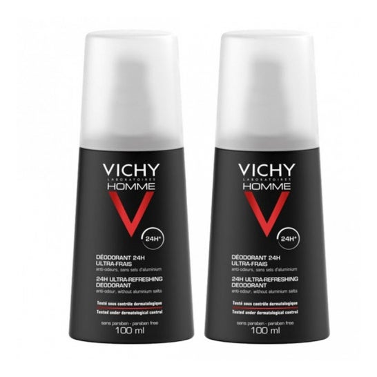 Vichy Homme Déodorant Vaporisateur Ultra Frais 2x100ml