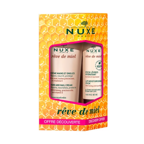 Nuxe Rêve de Miel Pack Crème Mains 30ml + Stick Lèvres 4g