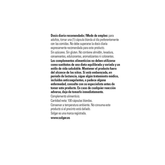 Solgar Huile De Foie De Morue Norvegien 100 gélules